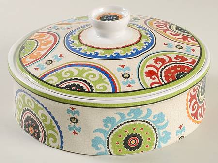 Suzani Medallion Round Covered Vegetable