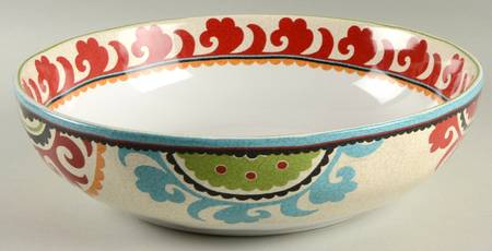 Suzani Medallion 11" Large Salad Serving Bowl