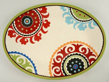 Suzani Medallion 17" Oval Serving Platter