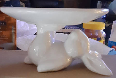 Easter Bunny Debossed Figural Compote