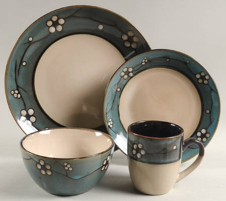 Flora Teal 4 Piece Place Setting