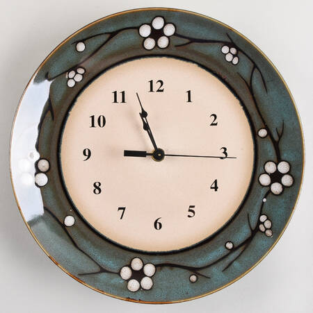 Flora Teal 1-2" depth  Clock Plate HC