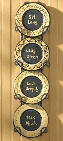Penny Lane Mini Plate Set of 4 with Metal Rack