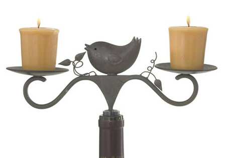 Birds & Bees 2 Light Candle Wine Bottle Stopper