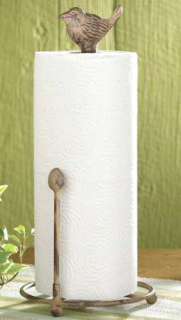 Backyard Birds Metal Paper Towel Holder