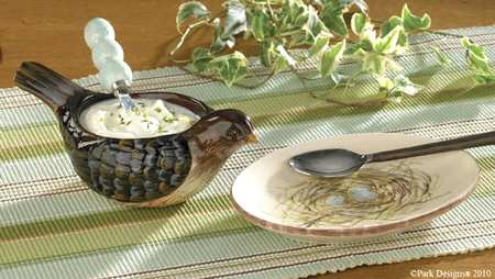 Backyard Birds Figural Dip Bowl & Spreader Set
