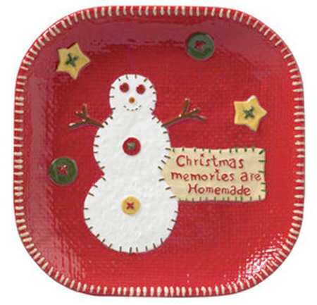 Christmas Sampler Square Dessert Plate