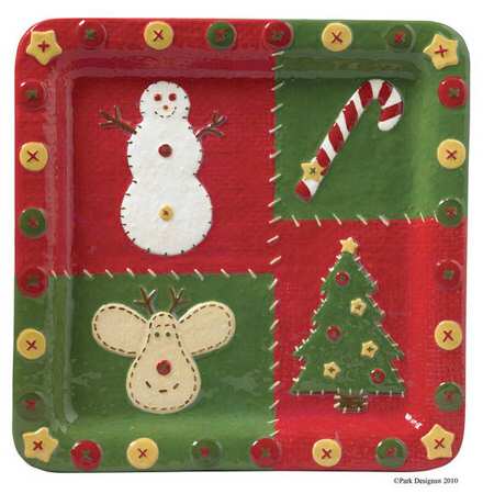 Christmas Sampler 12" Square Serving Platter