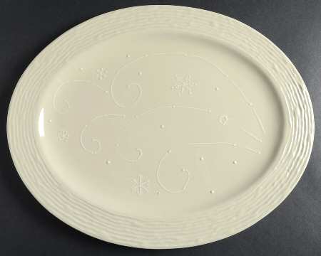 Snow Swirl 14" Oval Serving Platter