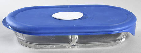 Storage Containers 8'' Oval Divided Food Storage Container & Lid