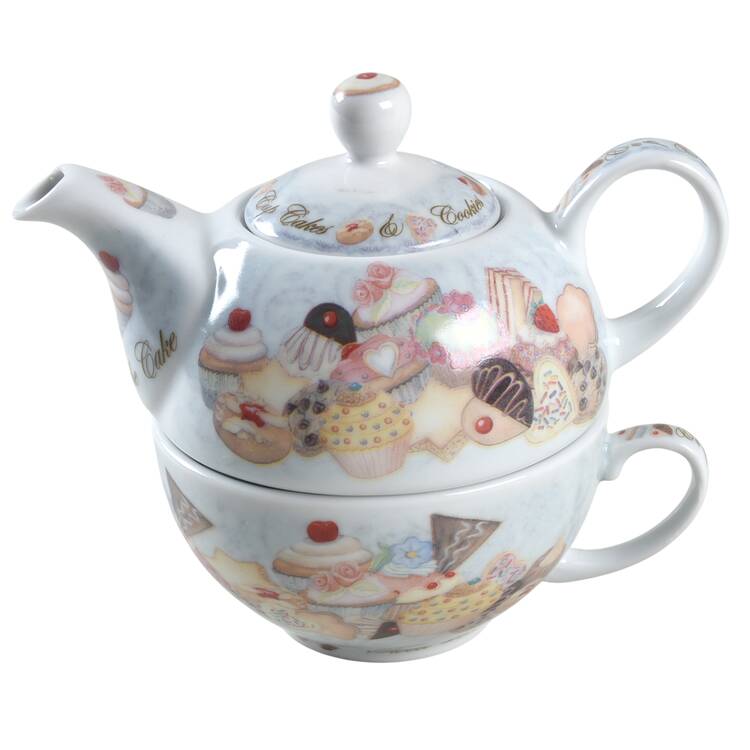 Cupcakes & Cookies Individual Teapot & Lid with Cup