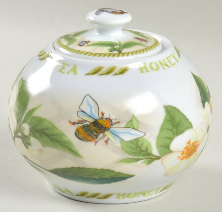 Tea Plant & Honey Bee Sugar Bowl & Lid