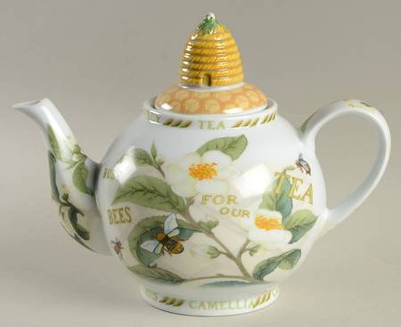 Tea Plant & Honey Bee Teapot & Lid