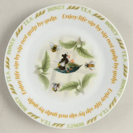 Tea Plant & Honey Bee Dessert/Pie Plate