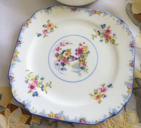 Haddon Hall (Blue Trim) Square Salad Plate
