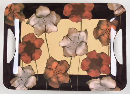 Painted Poppies 18" Rectangular Melamine Tray