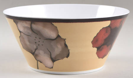 Painted Poppies 10" Large Melamine Salad Serving Bowl