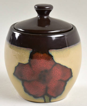 Painted Poppies Sugar Bowl & Lid