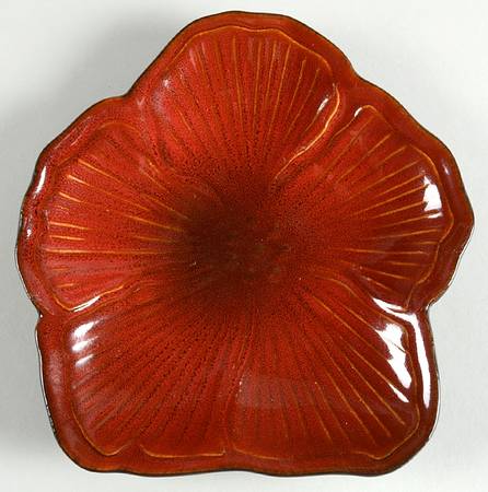 Painted Poppies Figural Canape Plate