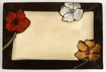 Painted Poppies 14" Rectangular Serving Platter