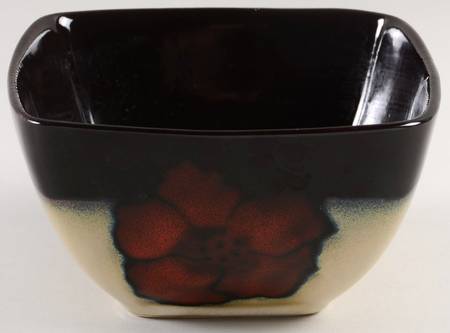 Painted Poppies Square Soup/Cereal Bowl