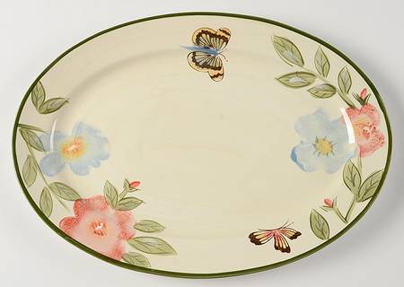 Garden Butterflies 14" Oval Serving Platter