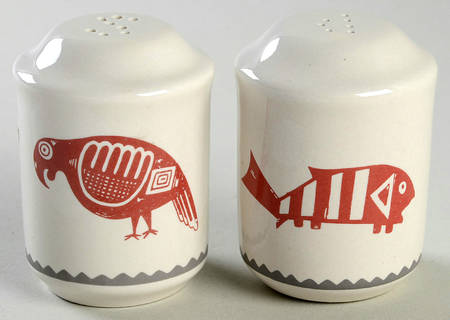 Ancient Mimbreno Indian-Brick Red (Replica) Salt & Pepper Set