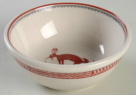 Ancient Mimbreno Indian-Brick Red (Replica) Chili Bowl