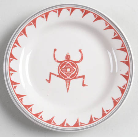 Ancient Mimbreno Indian-Brick Red (Replica) Bread & Butter Plate