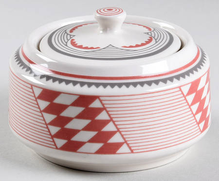 Ancient Mimbreno Indian-Brick Red (Replica) Sugar Bowl & Lid