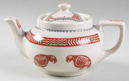 Ancient Mimbreno Indian-Brick Red (Replica) Teapot & Lid