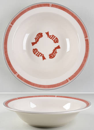Ancient Mimbreno Indian-Brick Red (Replica) 10" Pasta Serving Bowl