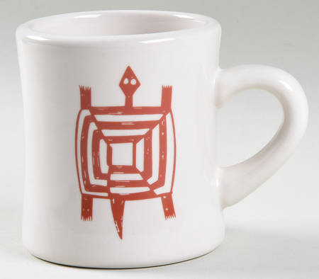 Ancient Mimbreno Indian-Brick Red (Replica) Cafe Mug