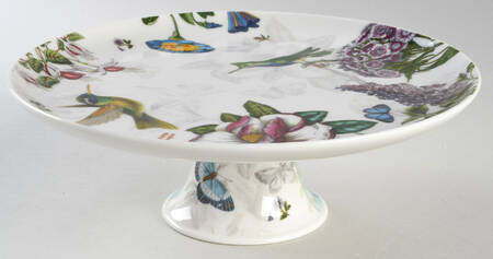 Botanic Hummingbird 10" Diameter Pedestal Cake Stand