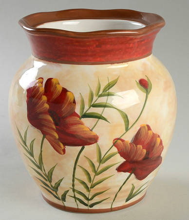 Poppies 7" Utensil Holder/Vase