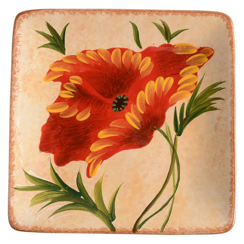 Poppies Square Appetizer Plate