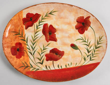 Poppies 16" Oval Serving Platter