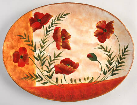 Poppies 15" Oval Serving Platter