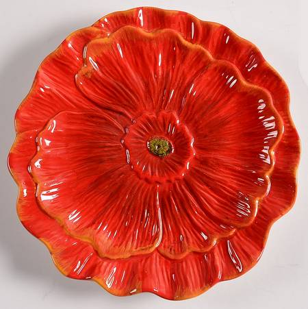 Poppies Figural Dessert/Pie Plate