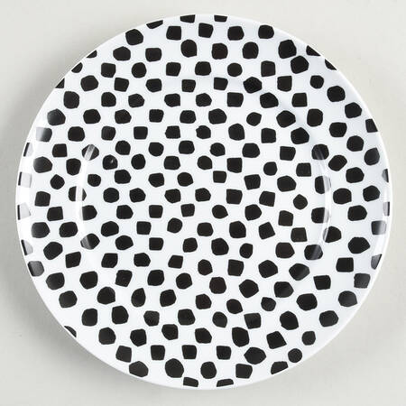 Dots Black on White Salad Plate