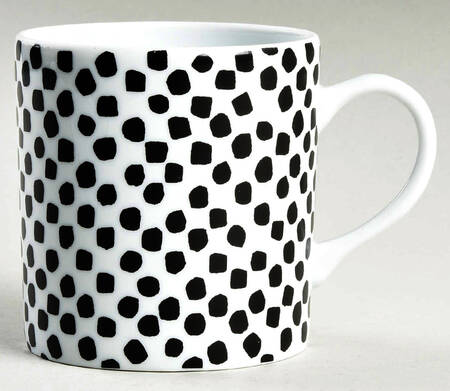 Dots Black on White Mug by Pickard