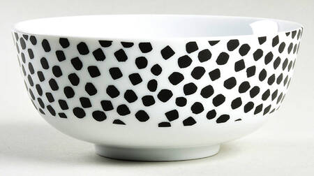 Dots Black on White Coupe Cereal Bowl
