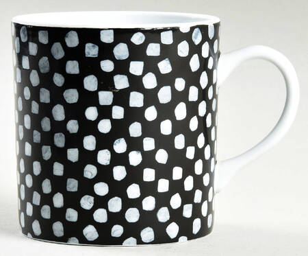 Dots White on Black Mug