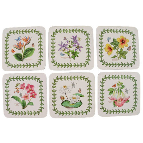 Exotic Botanic Garden Square Corkback Coaster - Set of 6