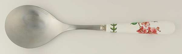 Exotic Botanic Garden Salad Serving Spoon with Stainless Bowl