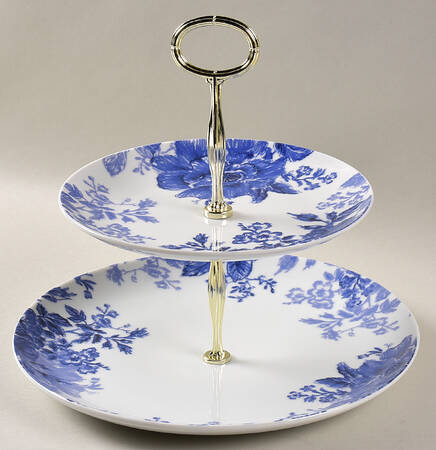 Tatnall Street Bluebell (Blue) 6 5/8"-10"  2 Tiered Serving Tray (Dp, Sp) HC