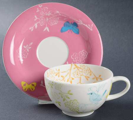 Dawn Chorus Flat Cup & Saucer Set