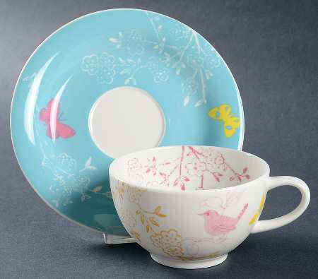 Dawn Chorus Flat Cup & Saucer Set