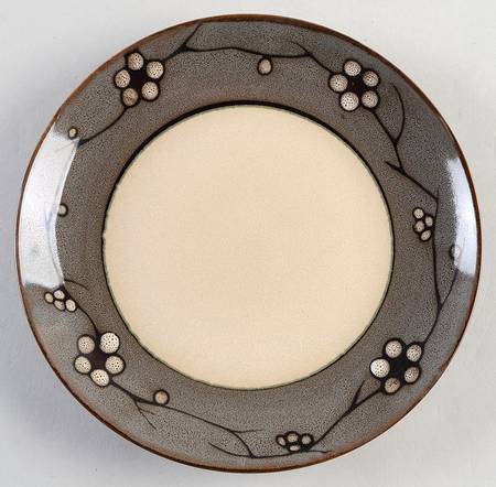 Flora Gray Salad Plate