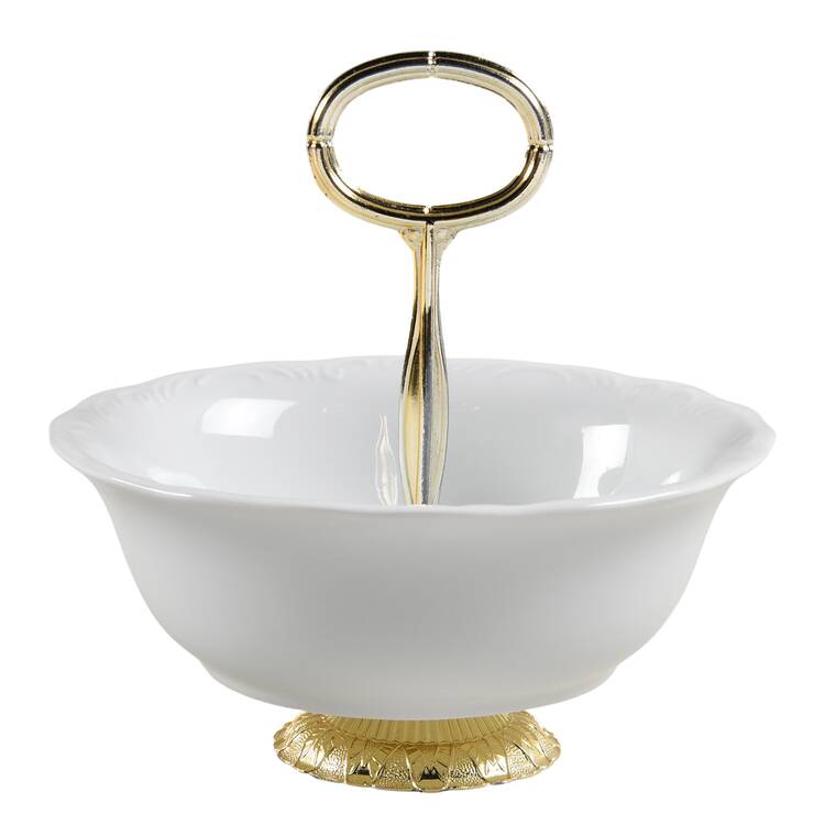 Eclectique 6"-7" Handled Footed Nut Dish HC
